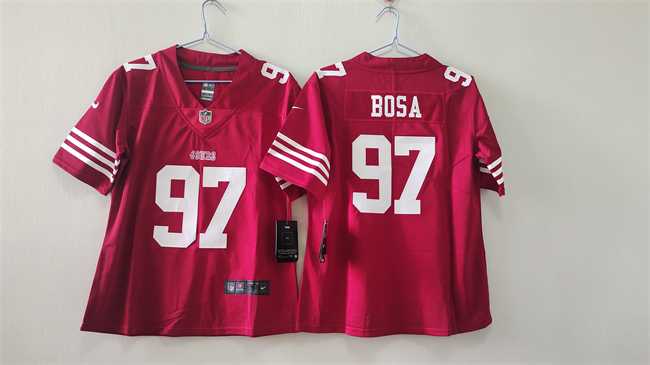 Women%27s San Francisco 49ers #97 Nick Bosa Red Vapor Stitched Jersey->women nfl jersey->Women Jersey